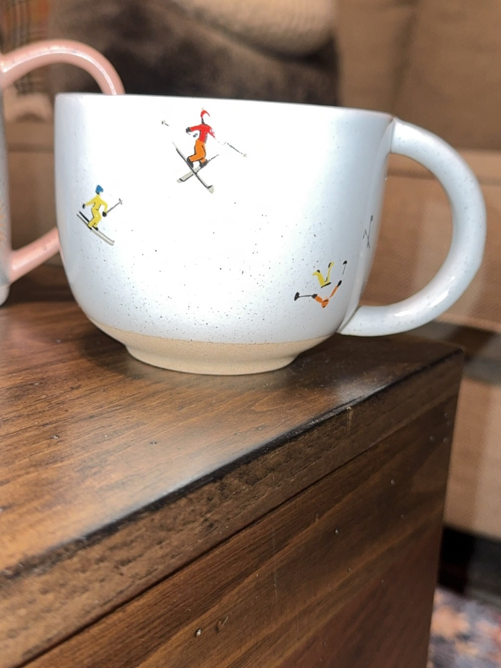 west elm/world market set of 2 coffee/tea mugs/cups snow ski/st jude/fox - Picture 5 of 7